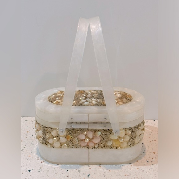 Vintage 1950’s Wilardy Marble Lucite Seashell Clutch‎ Purse - Picture 3 of 9